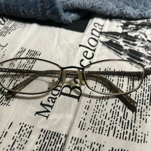 Carolina Herrera Brown Metal Frame Glasses designer
